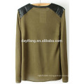 with leather shoulder knitwear women knitwear manufacturer